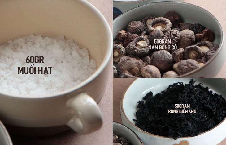 Nguyên liệu món ăn hạt nêm nấm rong biển
