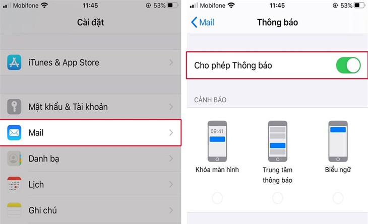 5 cách khắc phục lỗi iPhone không hiển thông báo mới nhất > Kích hoạt lại tùy chọn hiển thị thông báo