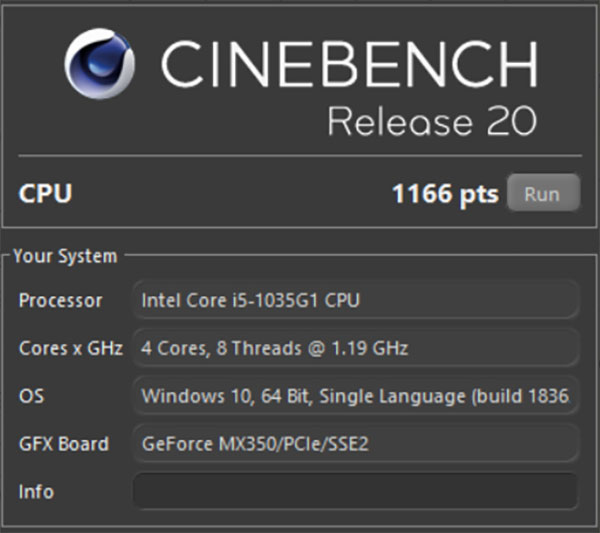 Đo hiệu năng bằng CineBench