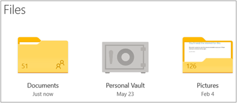 Trên OneDrive, chọn thư mục Personal Vault