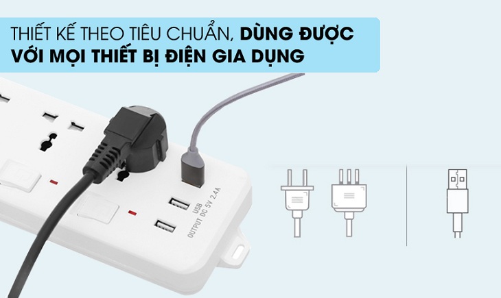 Công suất phù hợp với nhiết thiết bị điện gia dụng