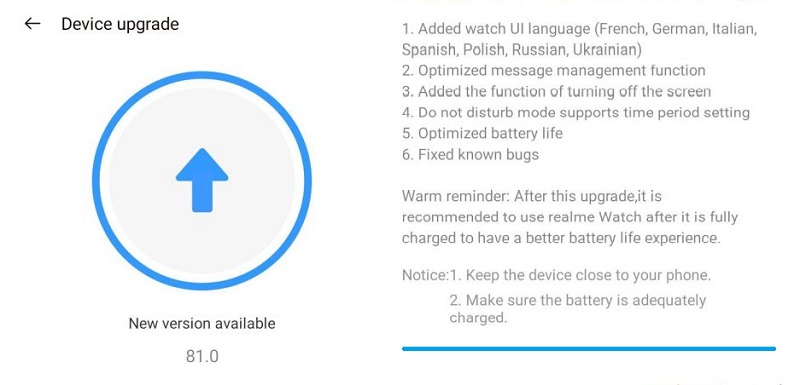 Với bản cập nhật phần mềm mới nhất sau 1 tháng ra mắt, Realme Watch đã giải quyết được khiếu nại lớn nhất của người dùng