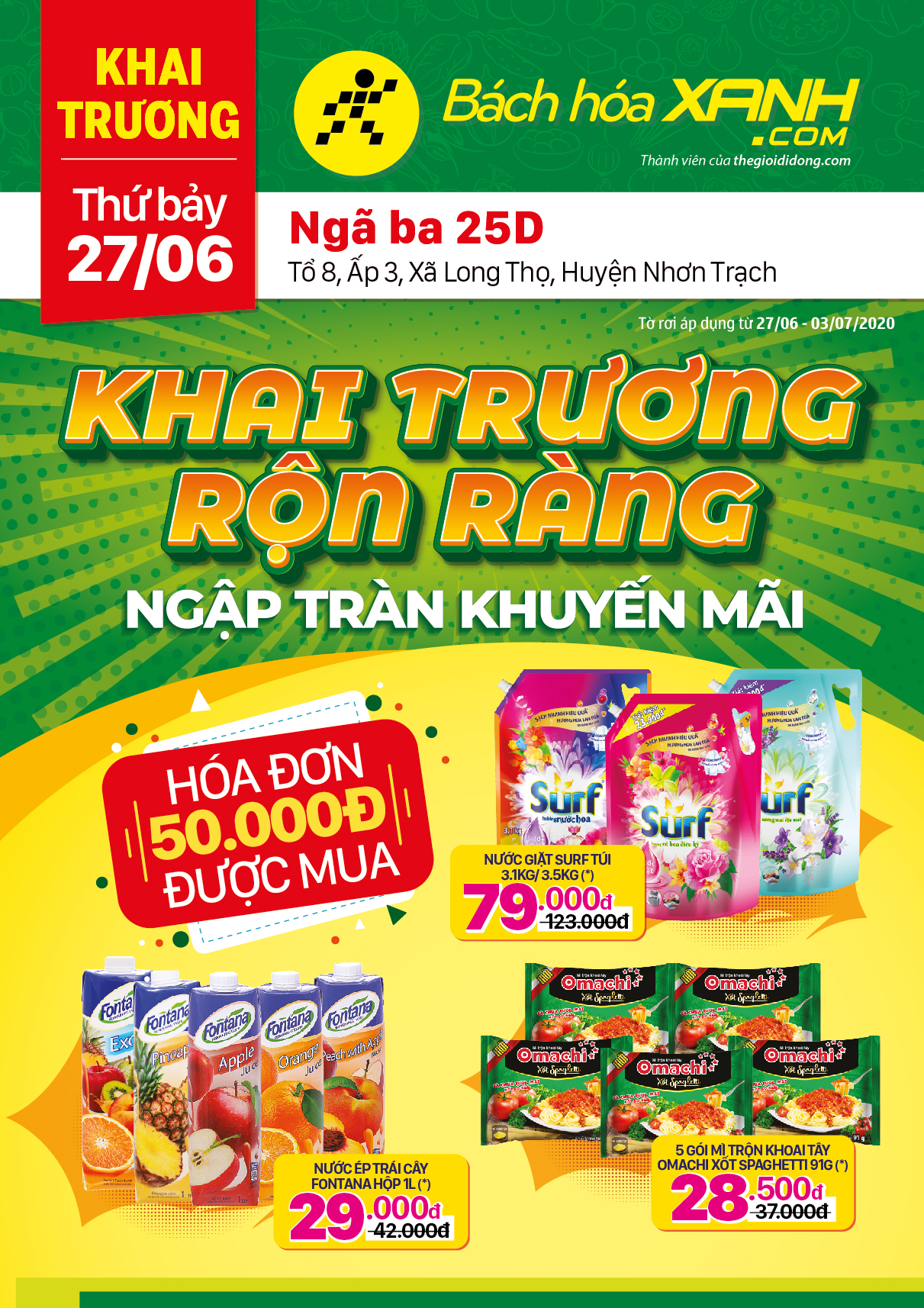 Cửa hàng Bách hoá XANH tại Ấp 3, Xã Long Thọ