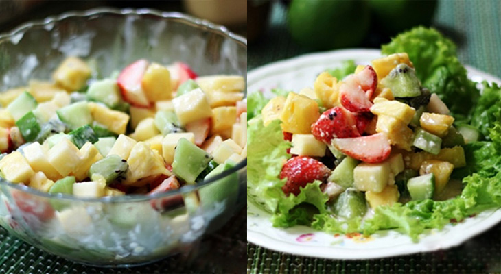 Bước 4 Hoàn thành Salad kiwi trái cây trộn mayonaise