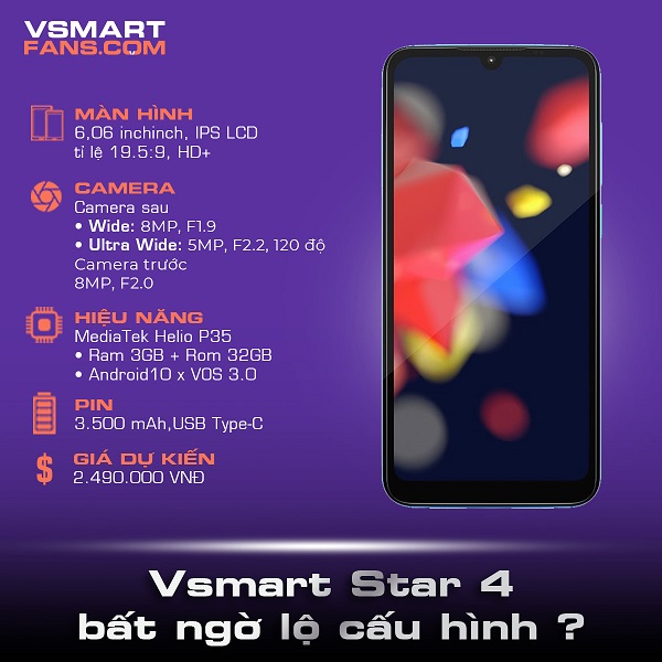 Vsmart Star 4 bất ngờ lộ diện cấu hình, khẳng định vị thế 'ông vua' smartphone giá rẻ