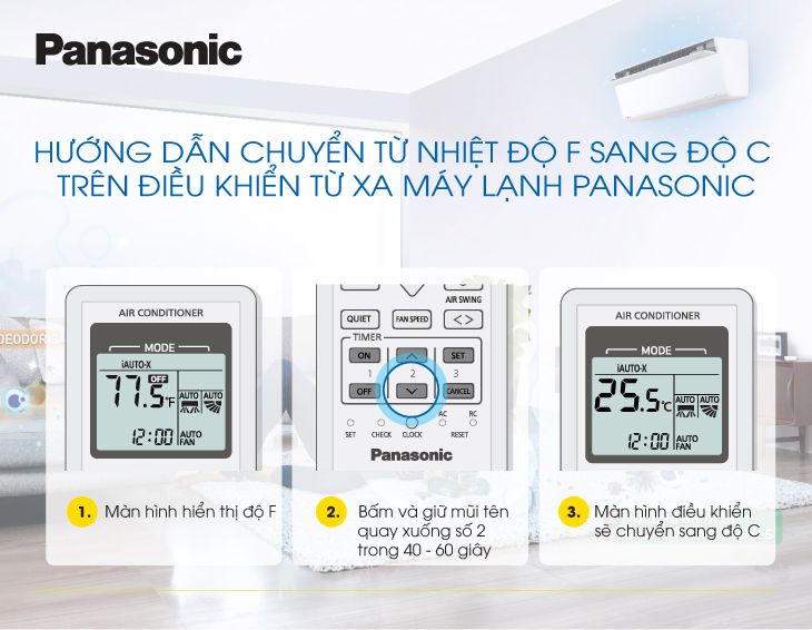 Hướng dẫn sử dụng tính năng Hẹn giờ Bật - Tắt trên máy lạnh Panasonic