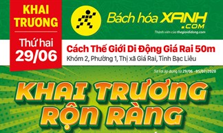 Cửa hàng Bách hoá XANH tại Khóm 2, Phường 1, TX. Giá Rai khai trương ngày 29/06/2020