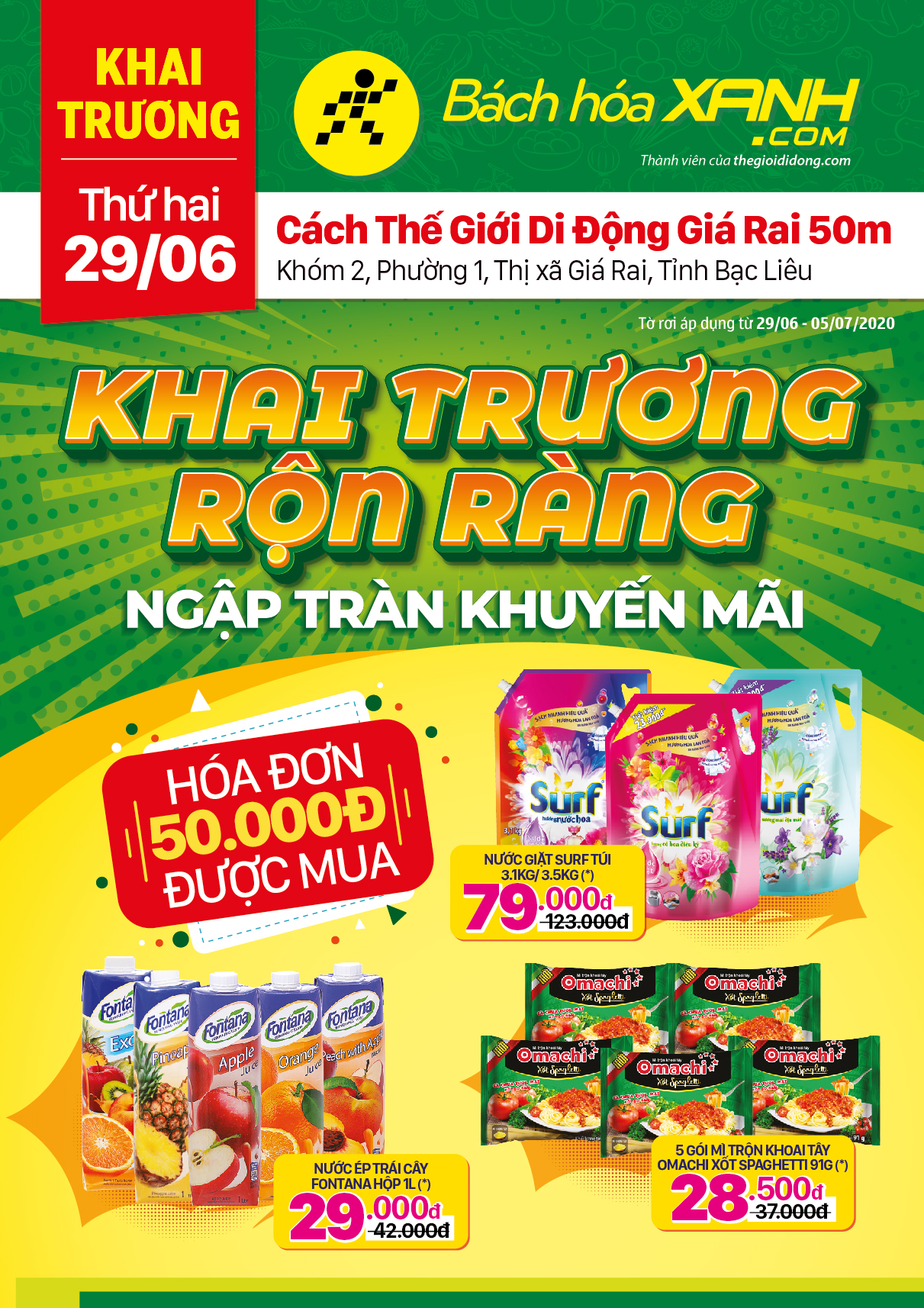 Cửa hàng Bách hoá XANH tại Khóm 2, Phường 1, TX. Giá Rai Cửa hàng Bách hoá XANH tại Khóm 2, Phường 1, TX. Giá Rai