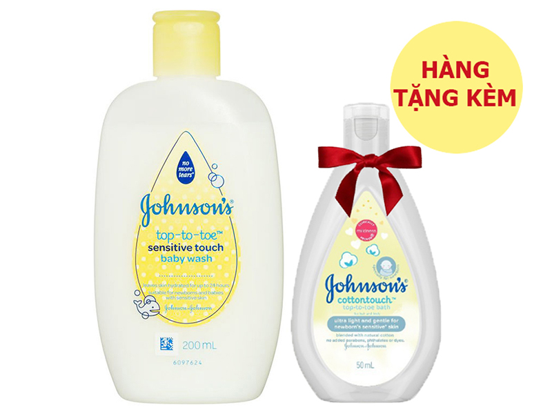 Tắm gội toàn thân cho bé Johnson's Baby cho da nhạy cảm 200ml (tặng kèm sữa dưỡng thể Johnson's 50ml)