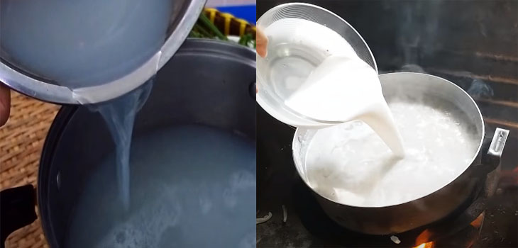 Bước 4 Nấu nước dùng Bánh canh hến nước cốt dừa