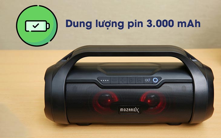 Loa MozardX có dung lượng pin tốt
