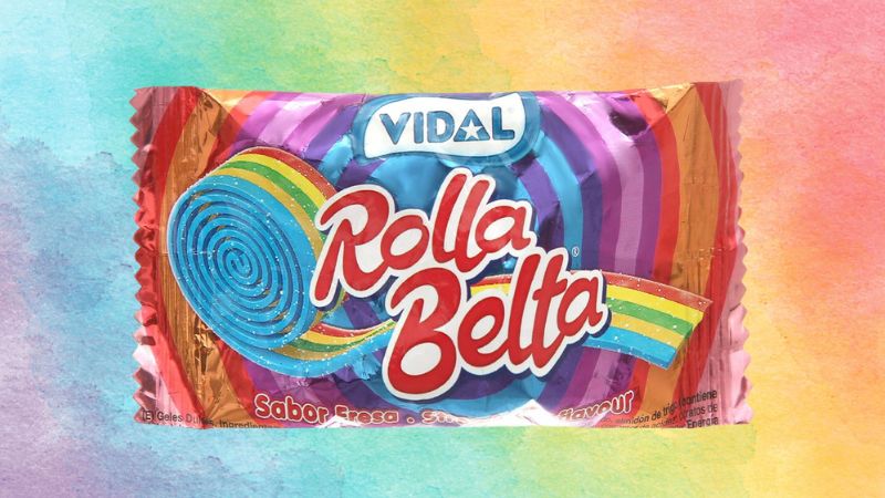 Kẹo dẻo cuộn cầu vồng Vidal Rolla Belta