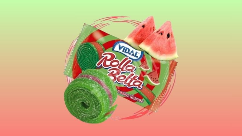 Kẹo dẻo cuộn vị dưa hấu Vidal Rolla Belta