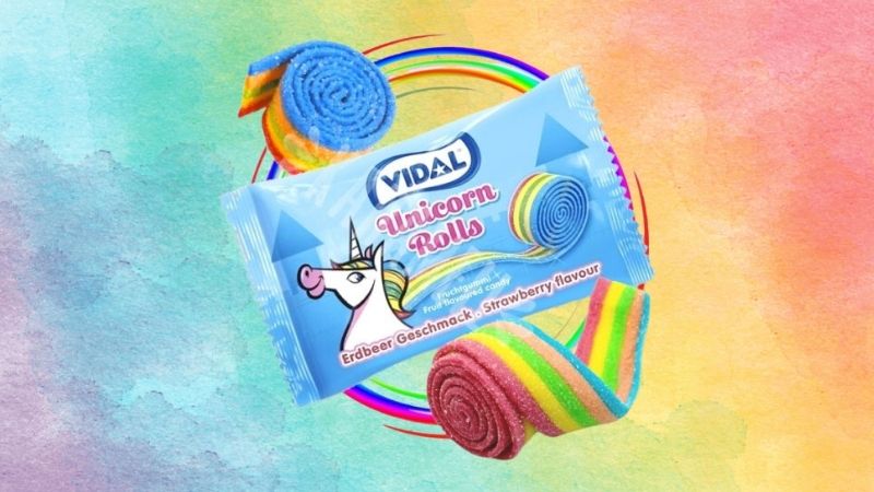 Kẹo dẻo cuộn Vidal Unicorn Rolls