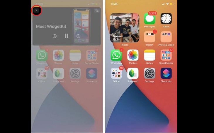 Picture-in-Picture trên iPhone là gì? Các tính năng nổi bật của Picture-in-Picture trên iOS 14 > Tắt video PiP