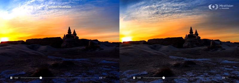 Hình ảnh đẹp hơn nhờ sự kết hợp giữa MiraVision-Pro và AI PQ độc quyền của MediaTek