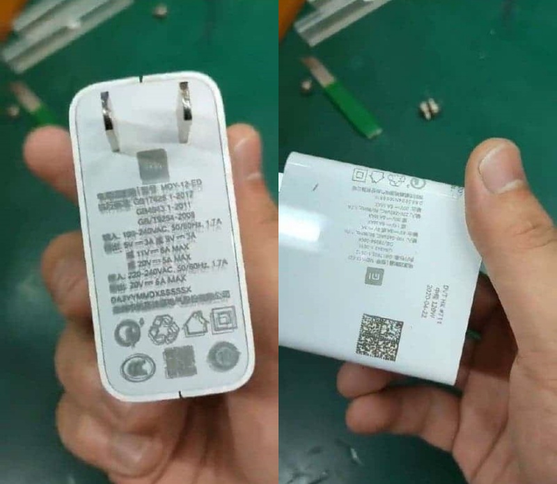 Củ sạc Xiaomi 120W rò rỉ trước đó