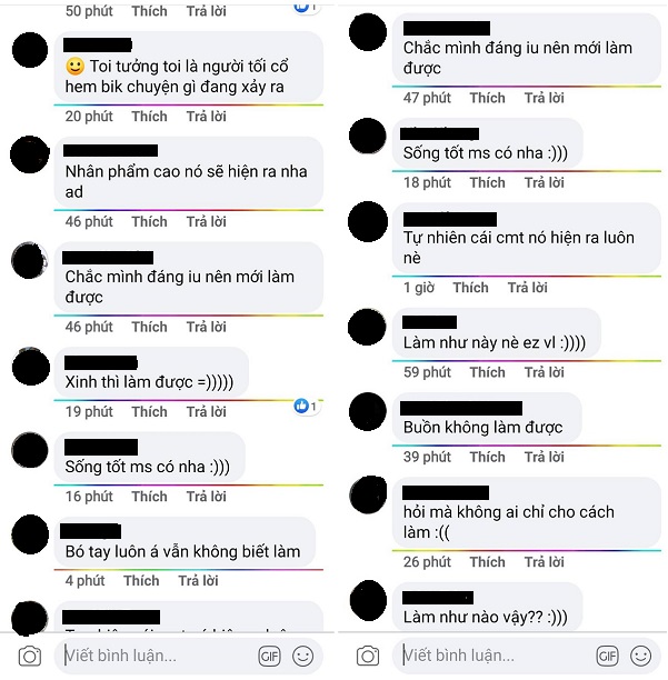 Bình luận trên Facebook có dải màu để kiểm tra điện thoại hỏng hoặc bị hack