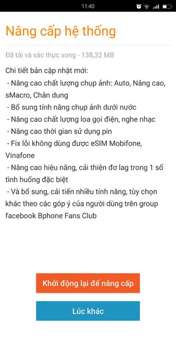 Bphone B86 nhận được bản cập nhật BOS 8.6: Hỗ trợ chụp ảnh dưới nước, cải thiện thời lượng dùng pin và hơn thế nữa Bphone B86 nhận được bản cập nhật BOS 8.6: Hỗ trợ chụp ảnh dưới nước, cải thiện thời lượng dùng pin và hơn thế nữa