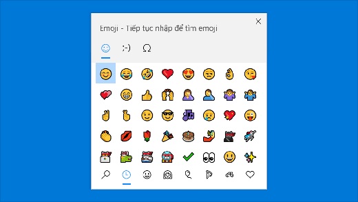 12 tính năng mới trong các bản cập nhật Windows 10 bạn nên biết > Thêm emoji từ bàn phím
