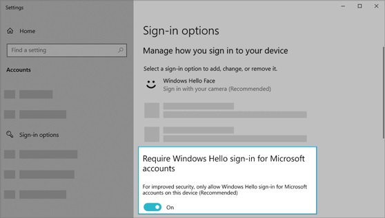 Truy cập không dùng mật khẩu với tài khoản Microsoft trên thiết bị