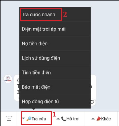 Vào mục Tra cứu, chọn Tra cước nhanh