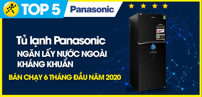 Top 5 tủ lạnh Panasonic có ngăn lấy nước ngoài kháng khuẩn bán chạy nhất 6 tháng đầu năm 2020