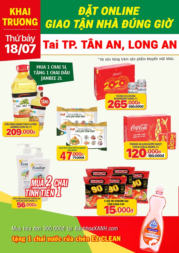 Tưng bừng khai trương siêu thị Bách hoá XANH online tại TP. Tân An Tưng bừng khai trương siêu thị Bách hoá XANH online tại TP. Tân An