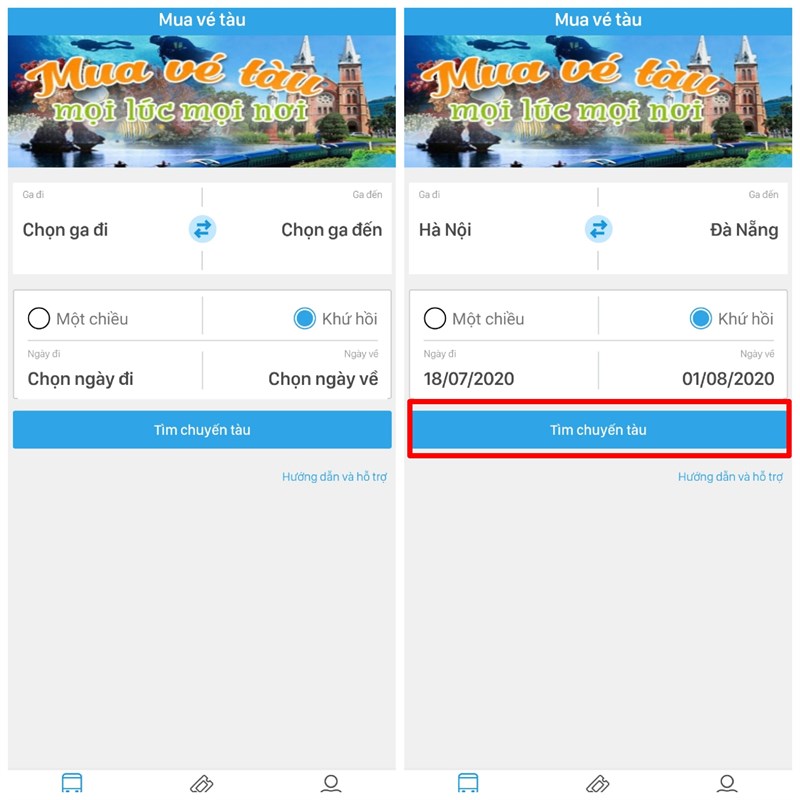 Mua vé tàu trực tuyến