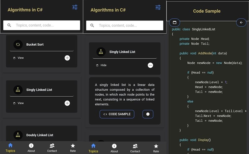 Algorithms in C# Algorithms in C#