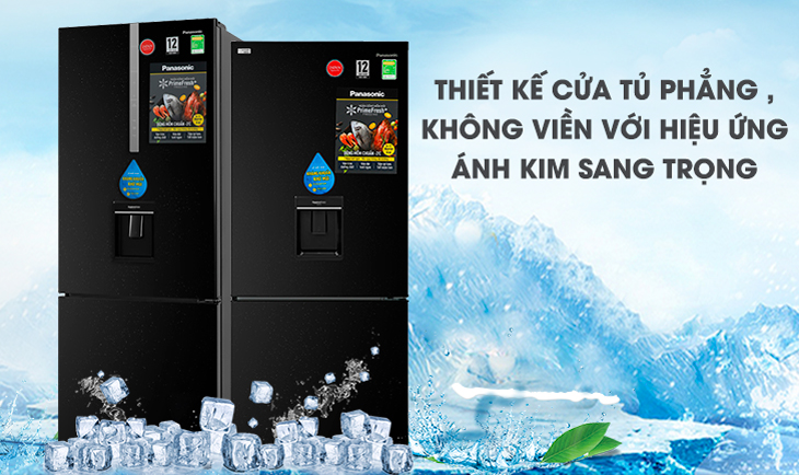 Thiết kế cửa tủ phẳng, không viền - tủ lạnh Panasonic NR-BX0WKVN