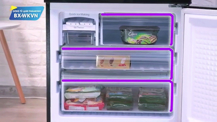Thiết kế ngăn đá dưới - tủ lạnh Panasonic NR-BX0WKVN