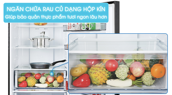 Ngăn chứa rau củ dạng hộp kín - tủ lạnh Panasonic NR-BX0WKVN