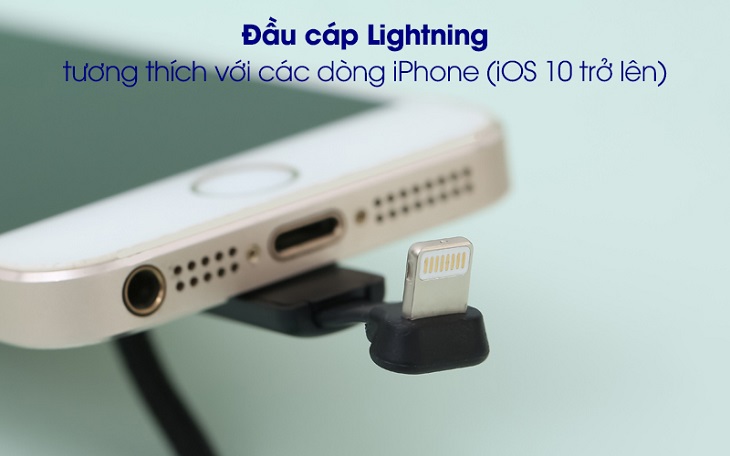 Cáp Lightning 1m iWALK Crazy Link CSC002 Đen sử dụng đầu cáp Lightning, tương thích với các dòng iPhone