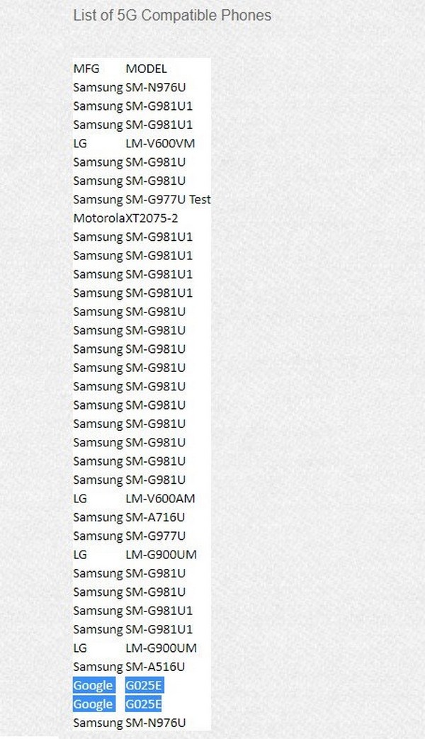 Google G025E vừa được liệt kê tại nhà mạng ‘Boom! Mobile’, nhiều khả năng đây chính là Pixel 4A 5G