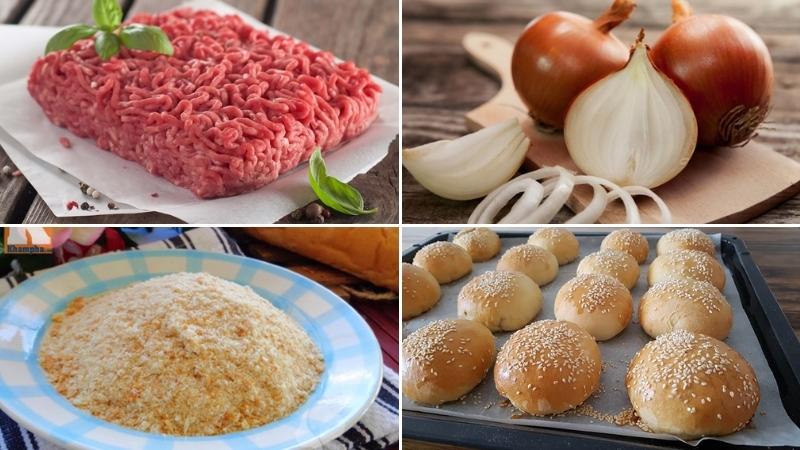 Nguyên liệu làm hamburger bò kiểu Mỹ