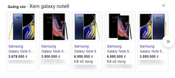 Galaxy Note9 trên quảng cáo Google với giá 3,5 triệu đồng, nhưng bị cho là hàng nhái