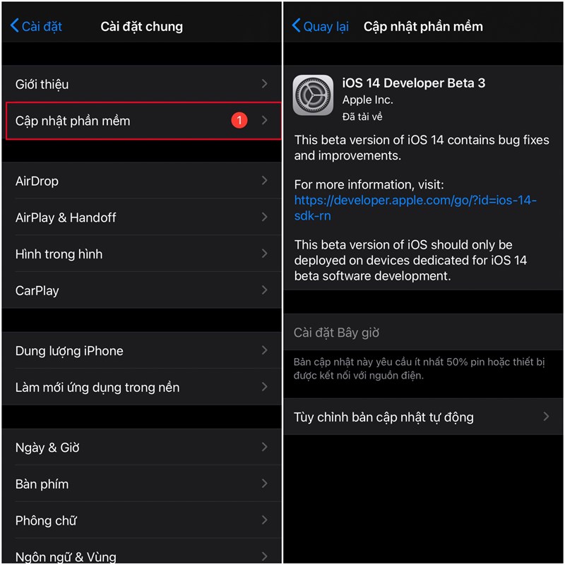 Hướng dẫn cách cập nhật lên iOS 14 Beta 3 với sự thay đổi quan trọng Hướng dẫn cách cập nhật lên iOS 14 Beta 3 với sự thay đổi quan trọng