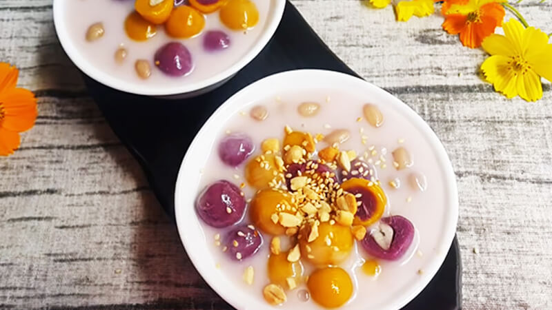 Chè khoai lang bí đỏ đậu xanh