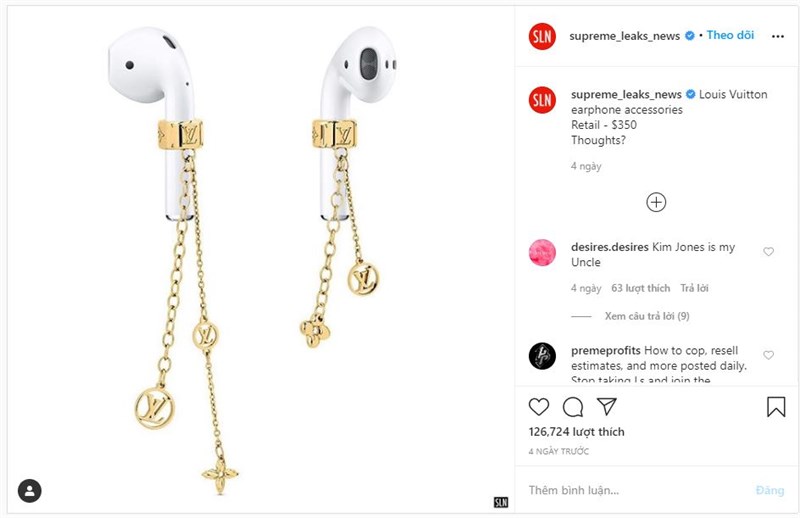 Ấn tượng với phụ kiện dành cho AirPods có giá gấp đôi cả tai nghe không dây này, hóa ra là đến từ Louis Vuitton