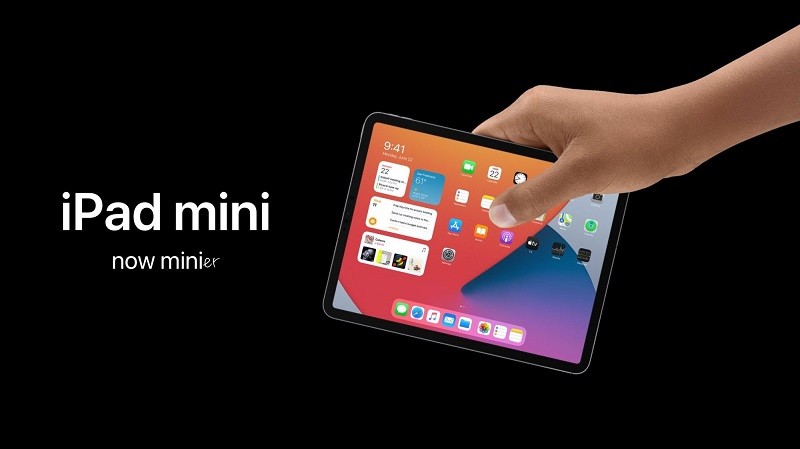 Đây là iPad Mini thế hệ mới với thiết kế viền cạnh màn hình mỏng giống iPad Pro, tích hợp cả Face ID