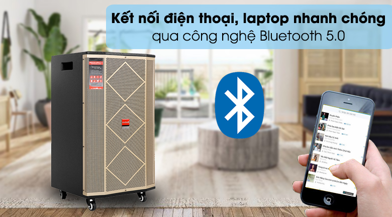 Loa kéo karaoke Mobell MK-2120C kết nối Bluetooth tiện lợi nhanh chóng