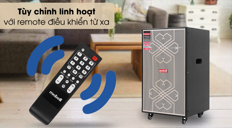 loa kéo mobell có thể dùng remote để điều khiển từ xa