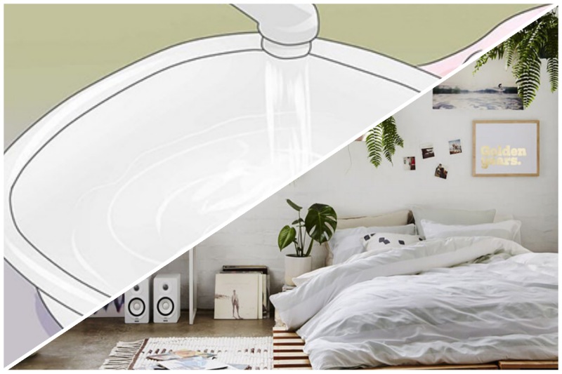Đặt thau nước trong phòng gần giường ngủ Đặt thau nước trong phòng gần giường ngủ