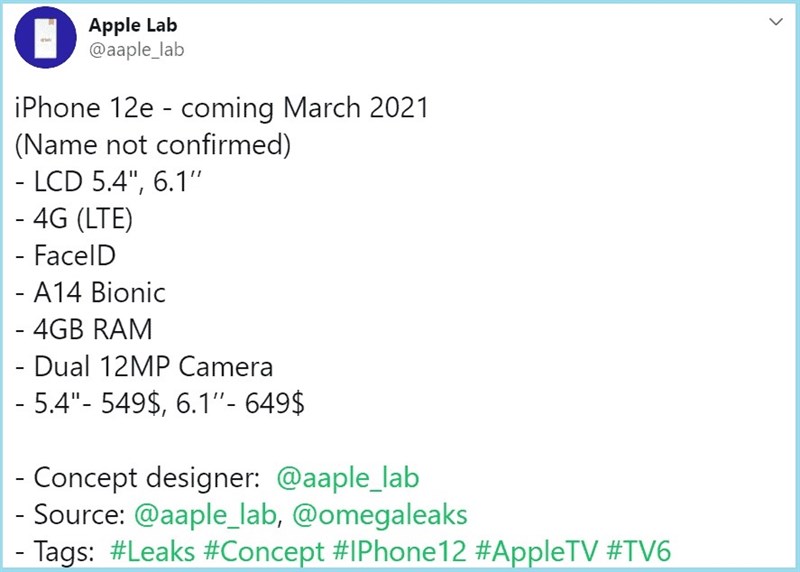 iPhone 12 4G sẽ ra mắt vào tháng 3/2021 với giá bắt đầu từ 12.7 triệu đồng, giá thế này thì ngon quá!