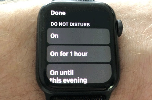Chế độ Do Not Disturb trên Apple Watch