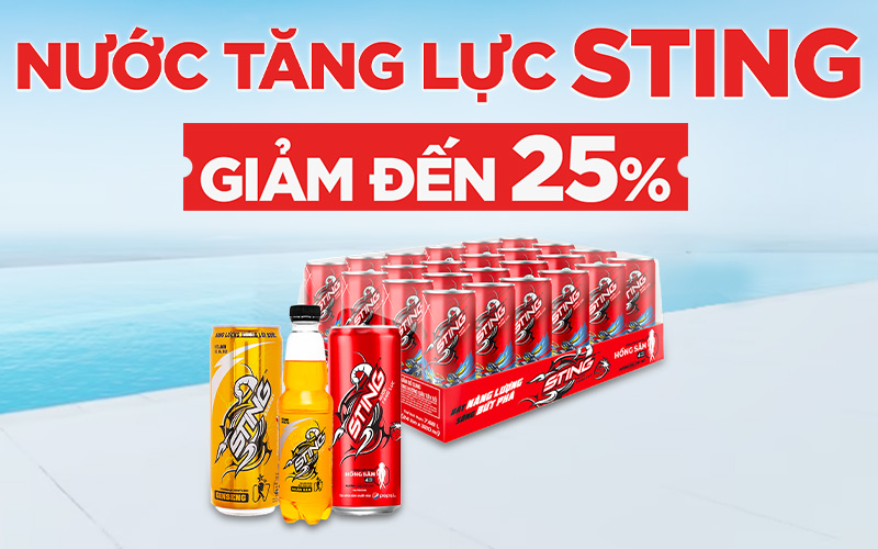 Nước tăng lực Sting giảm đến 25%