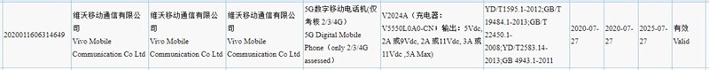 Flagship Vivo V2024A dùng chip Snapdragon 865 đã được cơ quan 3C chứng nhận Flagship Vivo V2024A dùng chip Snapdragon 865 đã được cơ quan 3C chứng nhận