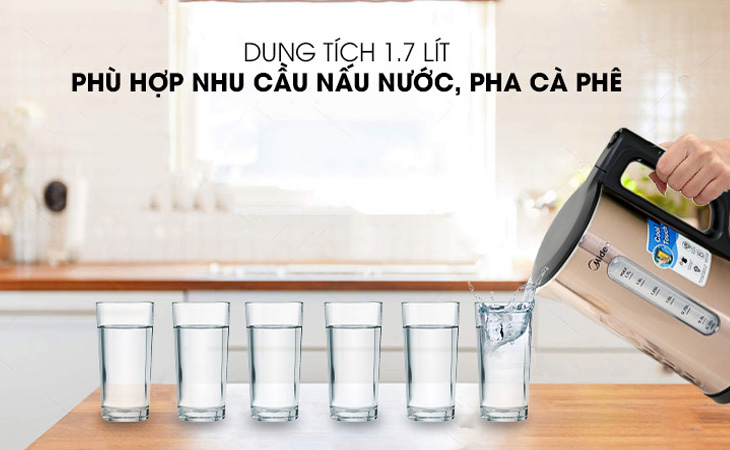 7 lý do nên mua bình đun siêu tốc của Midea > Dung tích lớn, tiện lợi