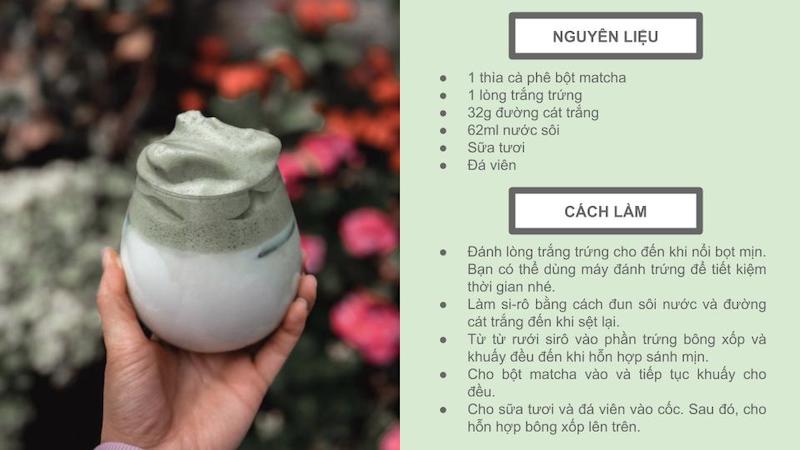 Công thức làm món Dalgona Matcha